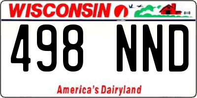 WI license plate 498NND