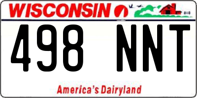 WI license plate 498NNT