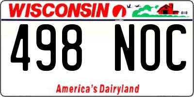 WI license plate 498NOC