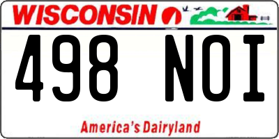 WI license plate 498NOI