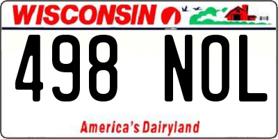 WI license plate 498NOL