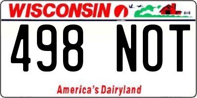 WI license plate 498NOT