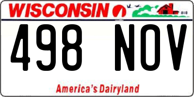 WI license plate 498NOV