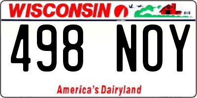 WI license plate 498NOY