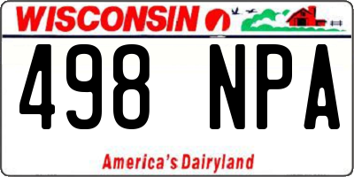 WI license plate 498NPA