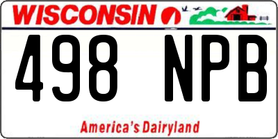 WI license plate 498NPB