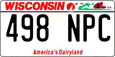 WI license plate 498NPC