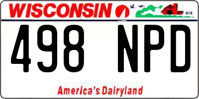 WI license plate 498NPD