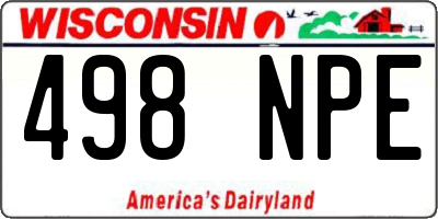 WI license plate 498NPE