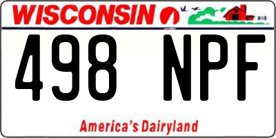 WI license plate 498NPF