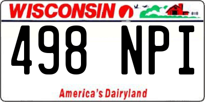 WI license plate 498NPI