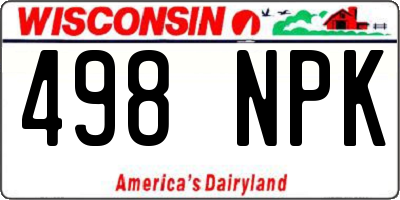 WI license plate 498NPK