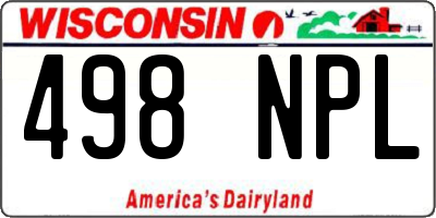 WI license plate 498NPL