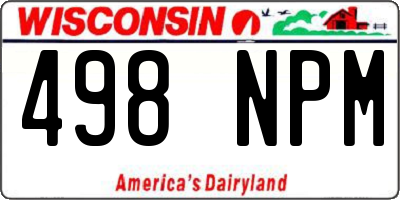 WI license plate 498NPM