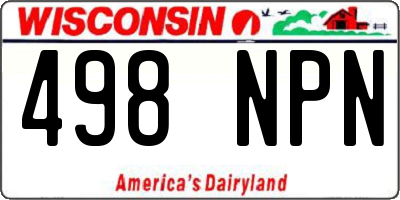 WI license plate 498NPN