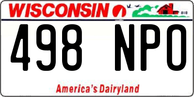 WI license plate 498NPO