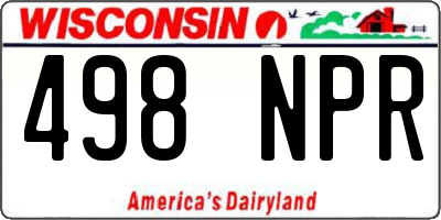 WI license plate 498NPR
