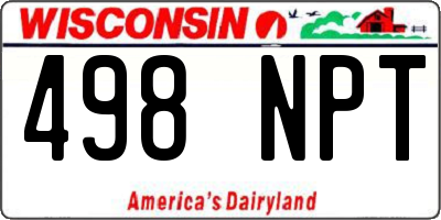 WI license plate 498NPT
