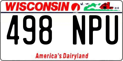 WI license plate 498NPU