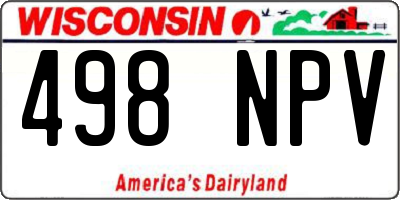 WI license plate 498NPV