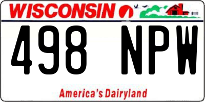 WI license plate 498NPW