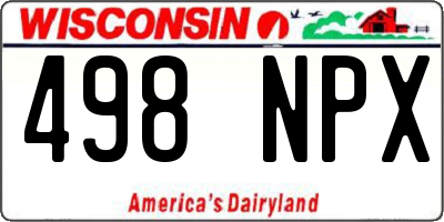WI license plate 498NPX