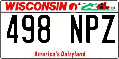 WI license plate 498NPZ