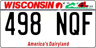 WI license plate 498NQF