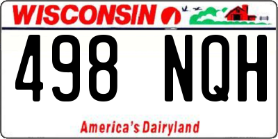 WI license plate 498NQH