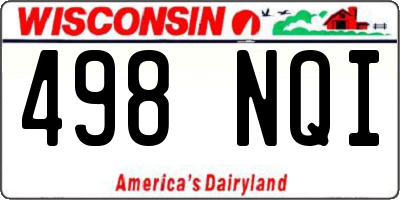 WI license plate 498NQI