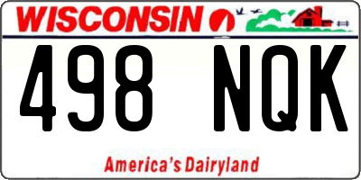 WI license plate 498NQK