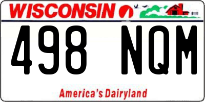 WI license plate 498NQM