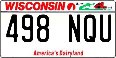 WI license plate 498NQU