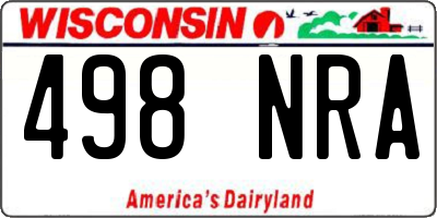 WI license plate 498NRA