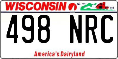 WI license plate 498NRC