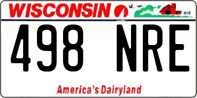 WI license plate 498NRE