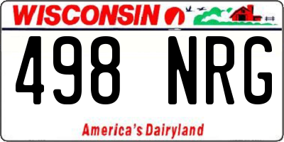 WI license plate 498NRG