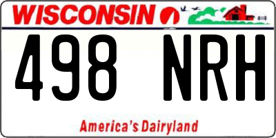 WI license plate 498NRH