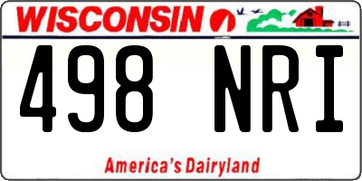 WI license plate 498NRI