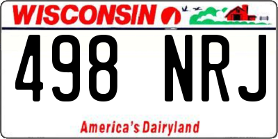 WI license plate 498NRJ