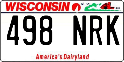 WI license plate 498NRK