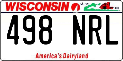 WI license plate 498NRL
