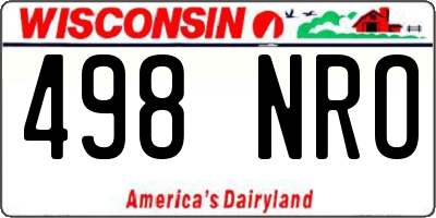 WI license plate 498NRO