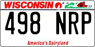 WI license plate 498NRP