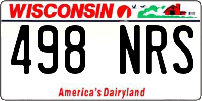 WI license plate 498NRS