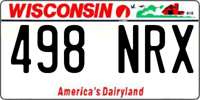 WI license plate 498NRX