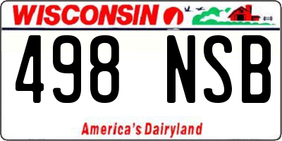 WI license plate 498NSB