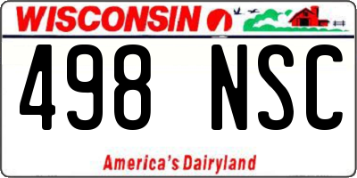 WI license plate 498NSC
