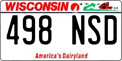 WI license plate 498NSD
