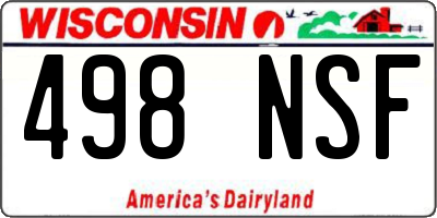 WI license plate 498NSF